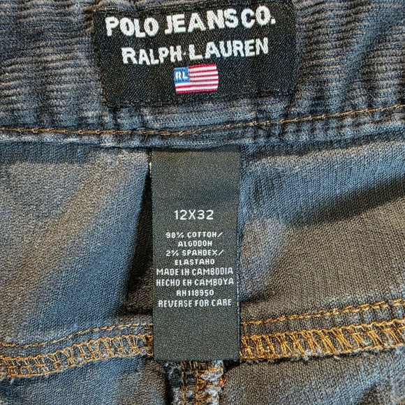 Polo Jeans Co Ralph Lauren Corduroy Pants Womens 12 x 32 Dark Gray Boot Mid-Rise - Picture 6 of 11
